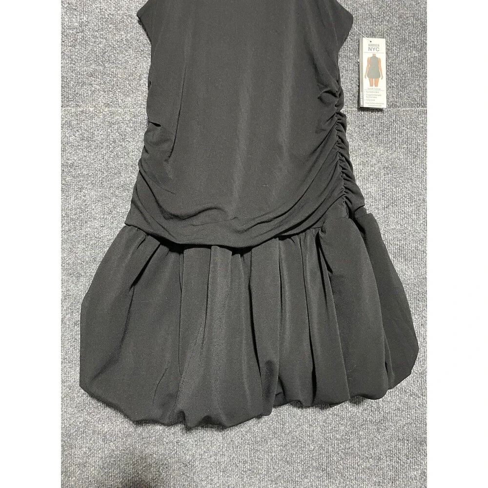 Madden NYC Dress Women's Size M Black Bubble Skirt New - Picture 3 of 10